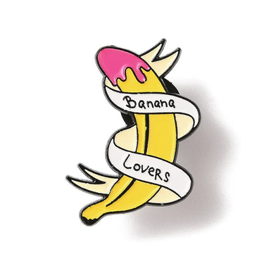 Banana Lovers Enamel Pin - Unique Design for Bold Fashion Statements by Scandals